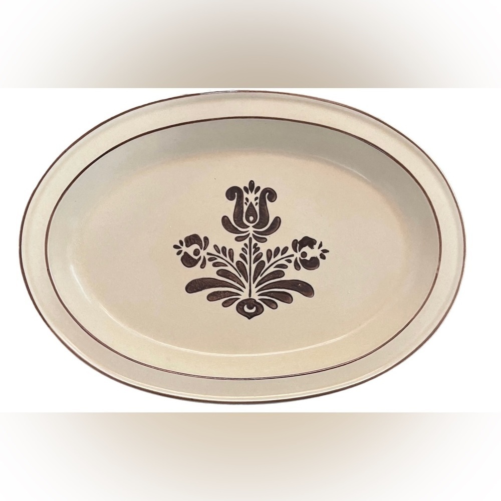 Pfaltzgraff vintage village gold oval serving plate stoneware
